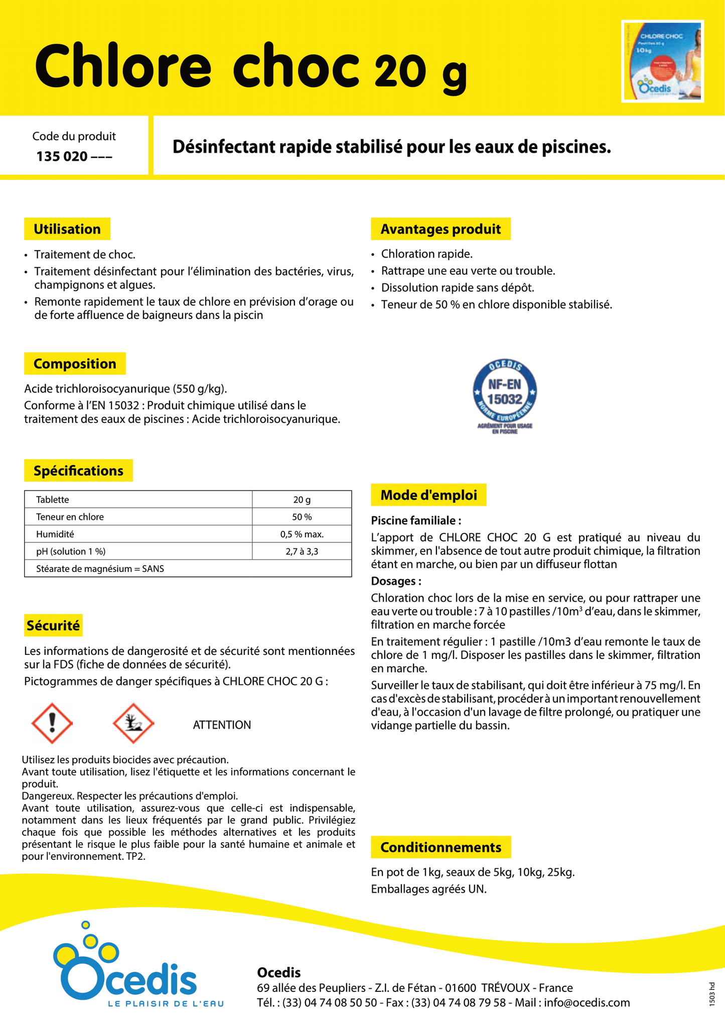 CHLORE CHOC - GALET 20gr - Fraville