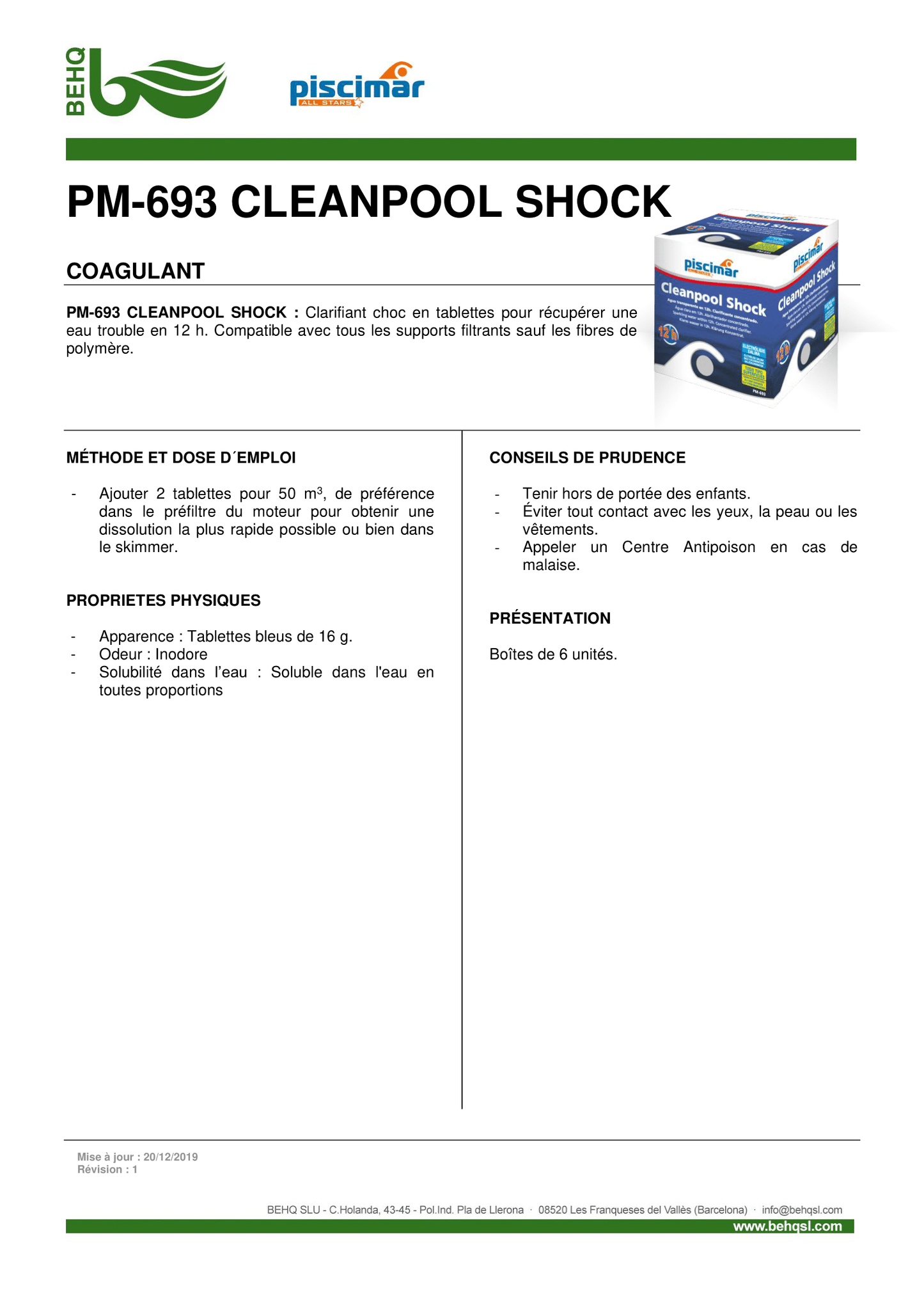 CLEANPOOL SHOCK - Fraville