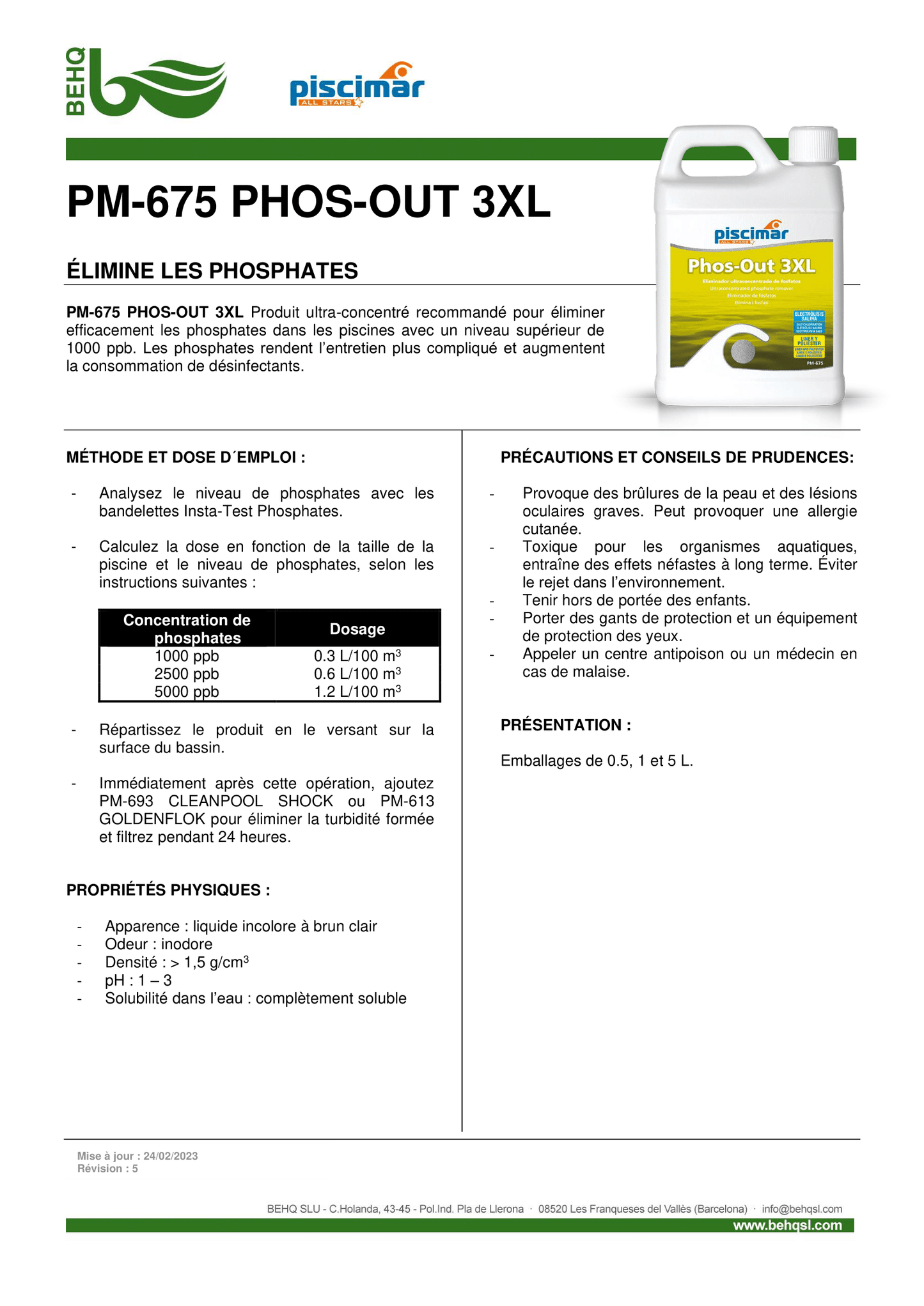 PHOS-OUT 3XL - ANTI-PHOSPHATES CONCENTRE - Fraville