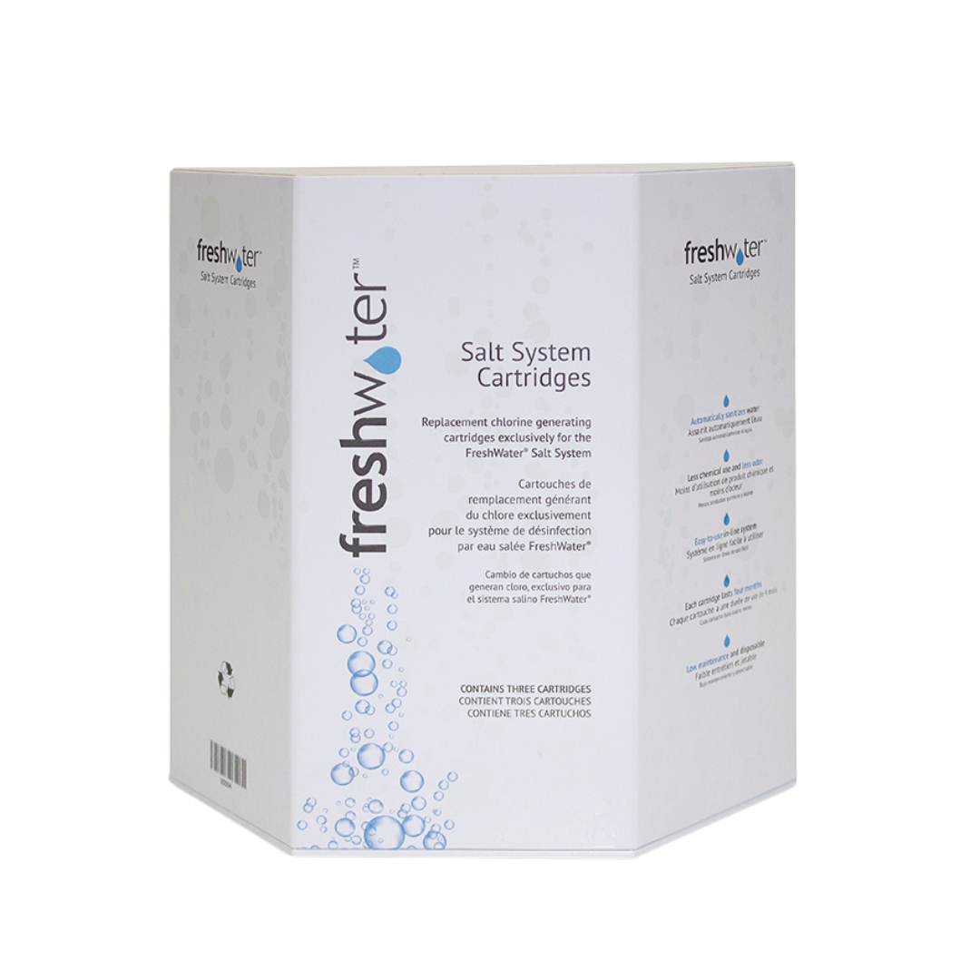 SPA CALDERA – CARTOUCHE TITANE JETABLE - SYSTEME AU SEL FRESH WATER - BOITE DE 3 UNITES - Fraville